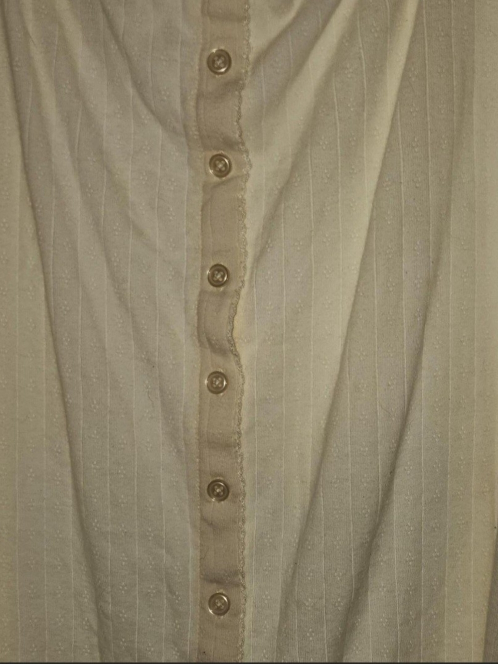 Torrid Cream Button-Front Ribbed Tank Top - Picture 2 of 5